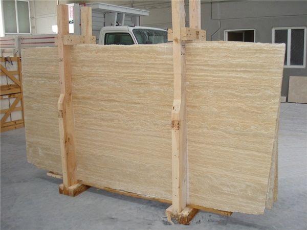 red travertine slabs packing