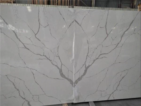 white calacatta quartz stone book match