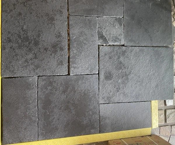 black limestone flagstones