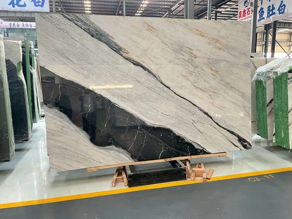 Panda White  Marble floor living room