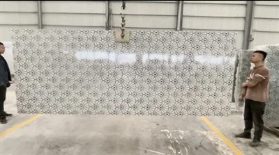 Waterjet White Onyx Plab