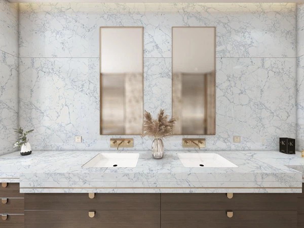 White Statuary Quartz vanity top